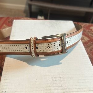 Mens Preowned belt white/brown